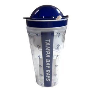 Tampa Bay Rays BPA-Free Plastic Tumbler With Baseball Hat Helmet Lid Promo New